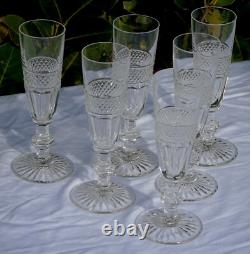 6 flûtes à champagne en cristal de Saint Louis modèle Trianon prix pour 6 verres