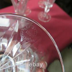 6 flûtes à champagne en cristal de saint louis modèle Camargue signé H 18,5 cm
