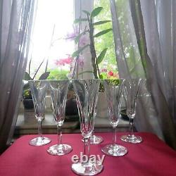 6 flûtes à champagne en cristal de saint louis modèle cerdagne signée