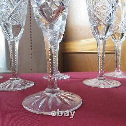 6 flutes a champagne en cristal de saint louis ou baccarat richement taillé
