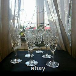 6 flûtes à champagne en cristal saint louis modèle chantilly signée