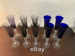 6 flûtes à champagne modèle Bubble cristal de Saint Louis (prix à la pièce)