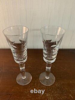 6 flutes à champagne modèle Cosmos en cristal de Saint Louis (prix à la pièce)