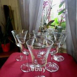 6 grand verres à eau en cristal de saint louis modèle apollo H 18,8 cm signé