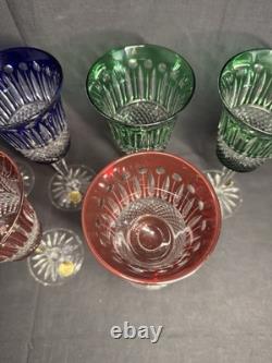 6 grands verres Roemer en cristal taillé, Les Grands Ducs, Baccarat, Saint Louis