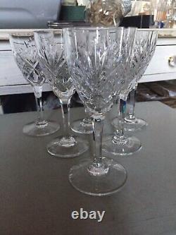 6 grands verres à vin cristal de St Louis modèle Chantilly 15 cm
