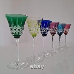 6 grands verres cristal Saint Louis couleur modèle Tarn