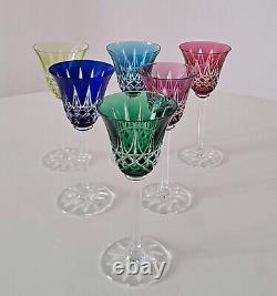 6 grands verres cristal Saint Louis couleur modèle Tarn