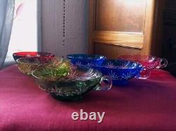 6 tasses à glace, fruits, punch en cristal de saint louis taille 4147 non signé