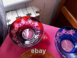 6 tasses à glace, fruits, punch en cristal de saint louis taille 4147 non signé
