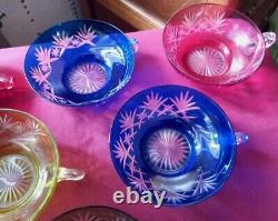 6 tasses à glace, fruits, punch en cristal de saint louis taille 4147 non signé