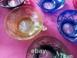 6 tasses à glace, fruits, punch en cristal de saint louis taille 4147 non signé