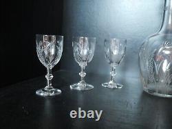 6 verres Porto + Carafe cristal Saint ST Louis modèles Talma taillé gravé 3216
