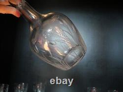 6 verres Porto + Carafe cristal Saint ST Louis modèles Talma taillé gravé 3216