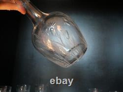 6 verres Porto + Carafe cristal Saint ST Louis modèles Talma taillé gravé 3216