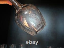 6 verres Porto + Carafe cristal Saint ST Louis modèles Talma taillé gravé 3216