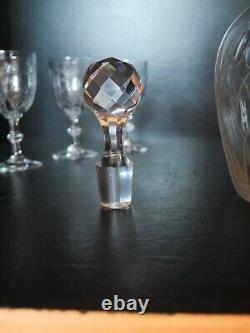 6 verres Porto + Carafe cristal Saint ST Louis modèles Talma taillé gravé 3216
