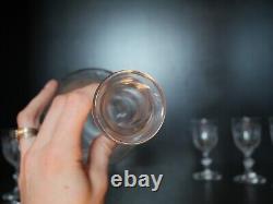 6 verres Porto + Carafe cristal Saint ST Louis modèles Talma taillé gravé 3216