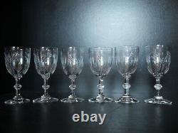 6 verres Porto + Carafe cristal Saint ST Louis modèles Talma taillé gravé 3216