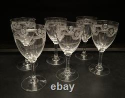 6 verres à Vin en Cristal de Saint Louis modèle MANON H 13 Cm Anciens 1930