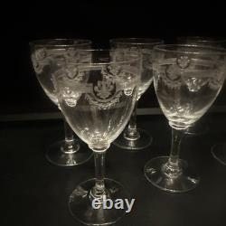 6 verres à Vin en Cristal de Saint Louis modèle MANON H 13 Cm Anciens 1930