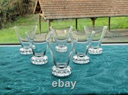 6 verres a apéritif en cristal de saint louis signé H 7,9 cm modèle diamant