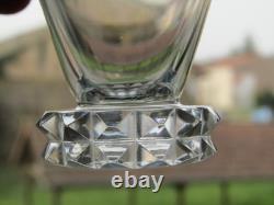 6 verres a apéritif en cristal de saint louis signé H 7,9 cm modèle diamant