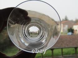 6 verres a apéritif en cristal de saint louis signé H 7,9 cm modèle diamant