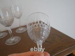 6 verres à eau Saint ST Louis en cristal taillé modèle Rolande 16,5 cm