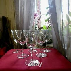6 verres à eau en cristal de saint louis modèle apollo H 17,8 cm signé