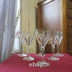 6 verres a eau en cristal de saint louis modèle bristol signé H 18,5 cm