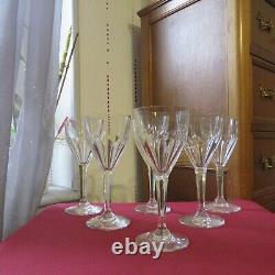 6 verres a eau en cristal de saint louis modèle bristol signé H 18,5 cm