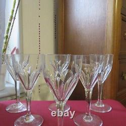 6 verres a eau en cristal de saint louis modèle bristol signé H 18,5 cm