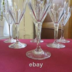 6 verres a eau en cristal de saint louis modèle bristol signé H 18,5 cm