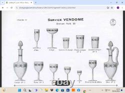 6 verres a eau en cristal de saint louis modèle vendôme taille 85