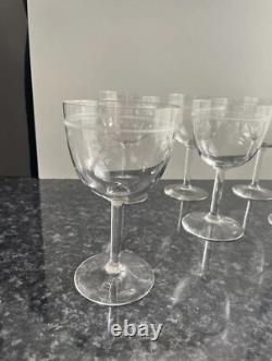 6 verres à eau en cristal grave baccarat ou st louis