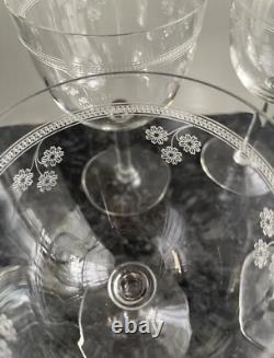 6 verres à eau en cristal grave baccarat ou st louis