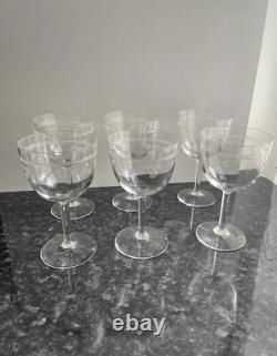 6 verres à eau en cristal grave baccarat ou st louis