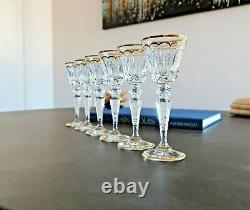 6 verres à liqueur N°6. Cristal Saint Louis Excellence or. Estampillé. H14,9cm