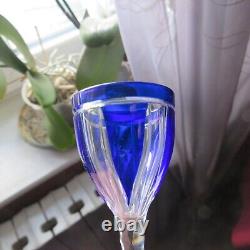 6 verres a liqueur de couleur bleu en cristal de saint louis lot 1