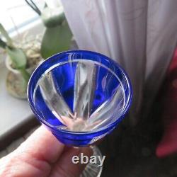 6 verres a liqueur de couleur bleu en cristal de saint louis lot 1