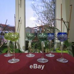 6 verres à liqueur en cristal de saint louis modèle riesling signé H 12,5 cm