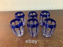 6 verres à liqueur en cristal overlay de Saint Louis ou Nancy (prix à la pièce)