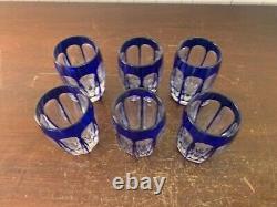 6 verres à liqueur en cristal overlay de Saint Louis ou Nancy (prix à la pièce)