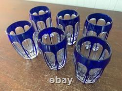 6 verres à liqueur en cristal overlay de Saint Louis ou Nancy (prix à la pièce)