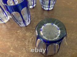 6 verres à liqueur en cristal overlay de Saint Louis ou Nancy (prix à la pièce)