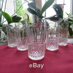 6 verres à orangeade en cristal de saint louis tommy signé H 12,9 cm