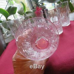 6 verres à orangeade en cristal de saint louis tommy signé H 12,9 cm