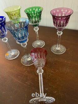 6 verres à porto couleur modèle Tommy en cristal de Saint Louis prix à la pièce