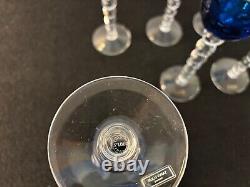 6 verres à vin Roemer Bubble bleu cristal Saint Louis (prix à la pièce)